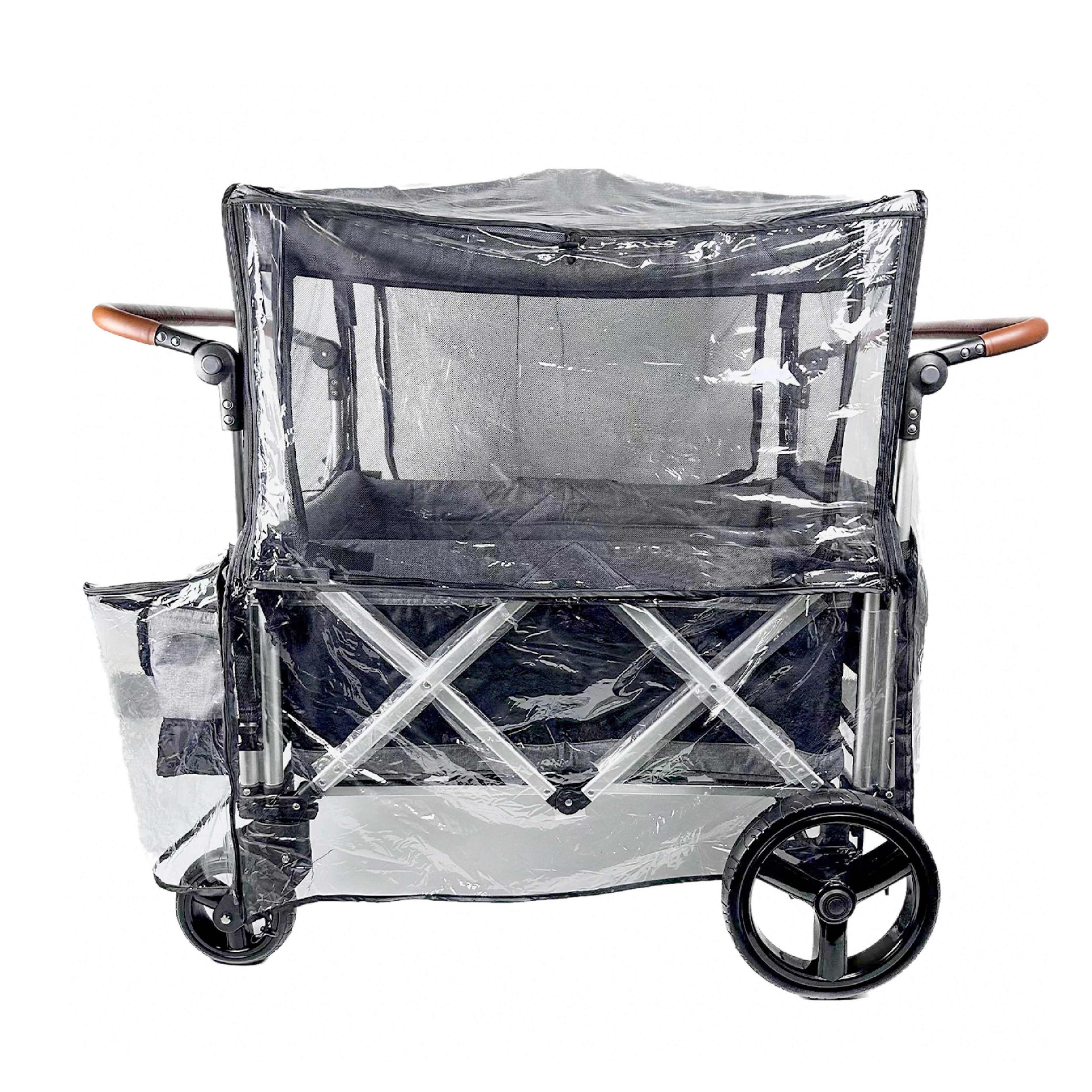 Big Size Rain Cover for Stroller, Mosquito Net for Trolley Cart, 2in1 Big Cover with Window for Picnic Camping Wagon Stroller Waterproof Windproof Accessories (Cart Not Included)