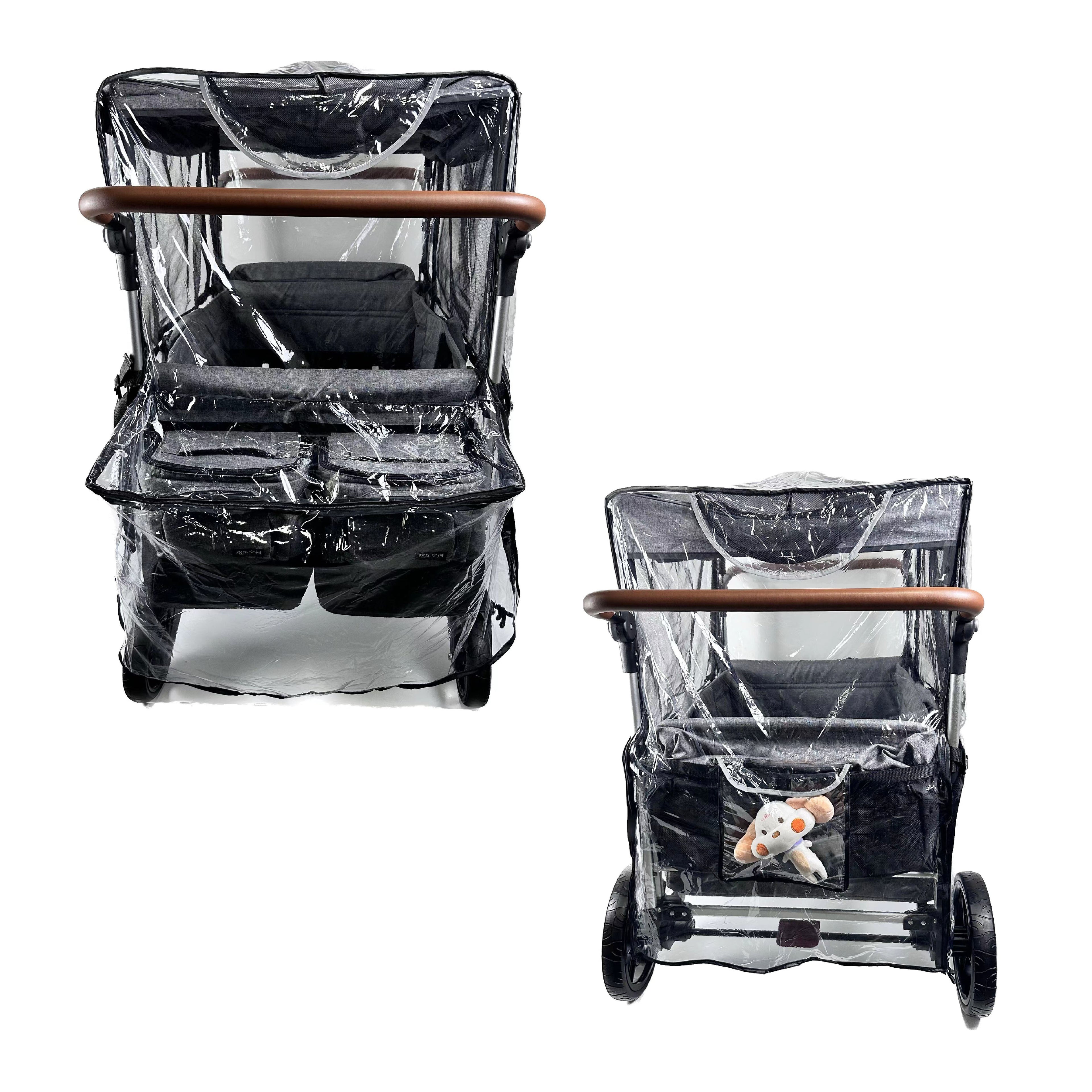 Big Size Rain Cover for Stroller, Mosquito Net for Trolley Cart, 2in1 Big Cover with Window for Picnic Camping Wagon Stroller Waterproof Windproof Accessories (Cart Not Included)