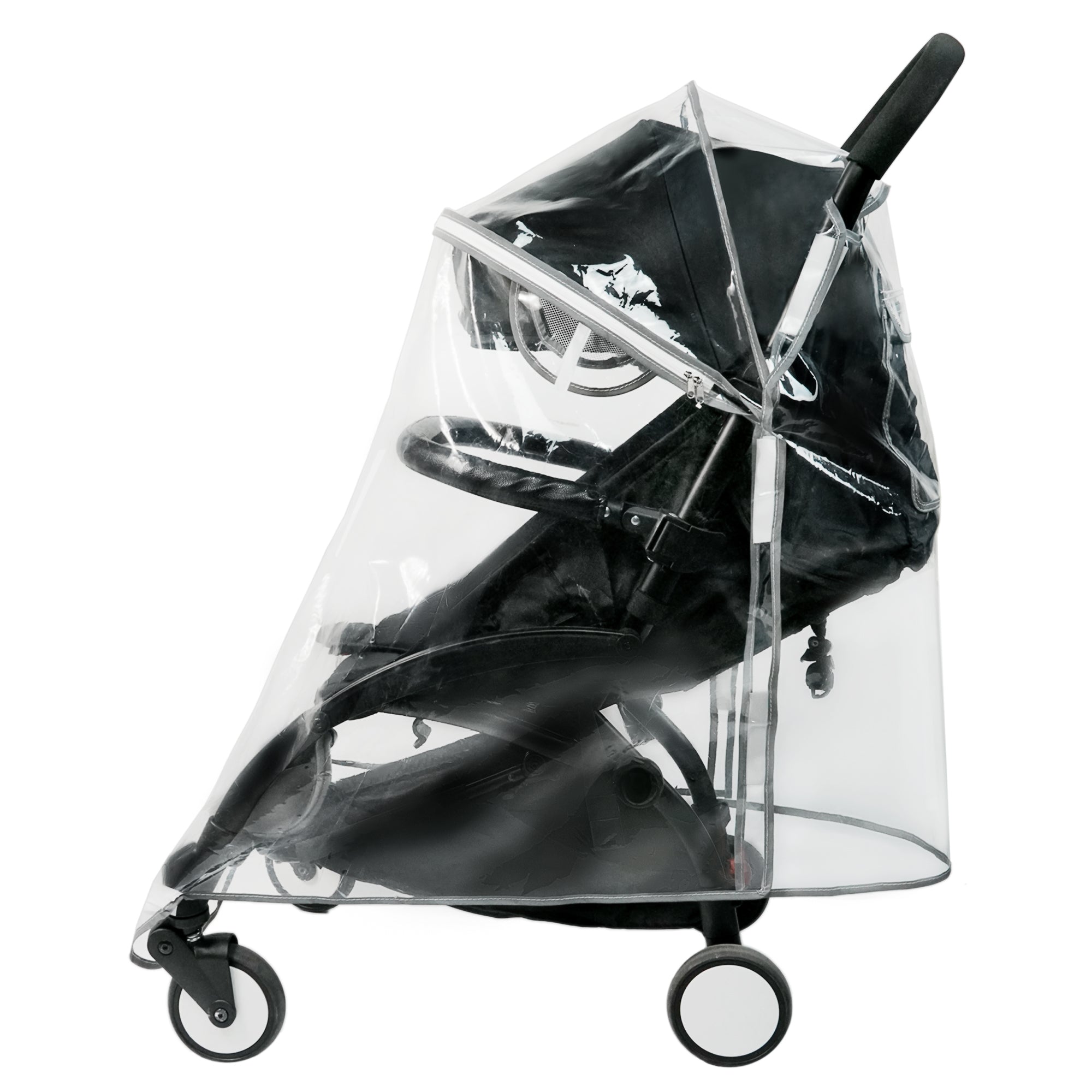 Thicking EVA RainCover for Compact Foldable Stroller,Only Fit BBZYOYO Perfectly,Weather Shield with Waterproof Zipper Opening,Reflective Safety Edging & Full Coverage Design,Ideal for Urban Travel.