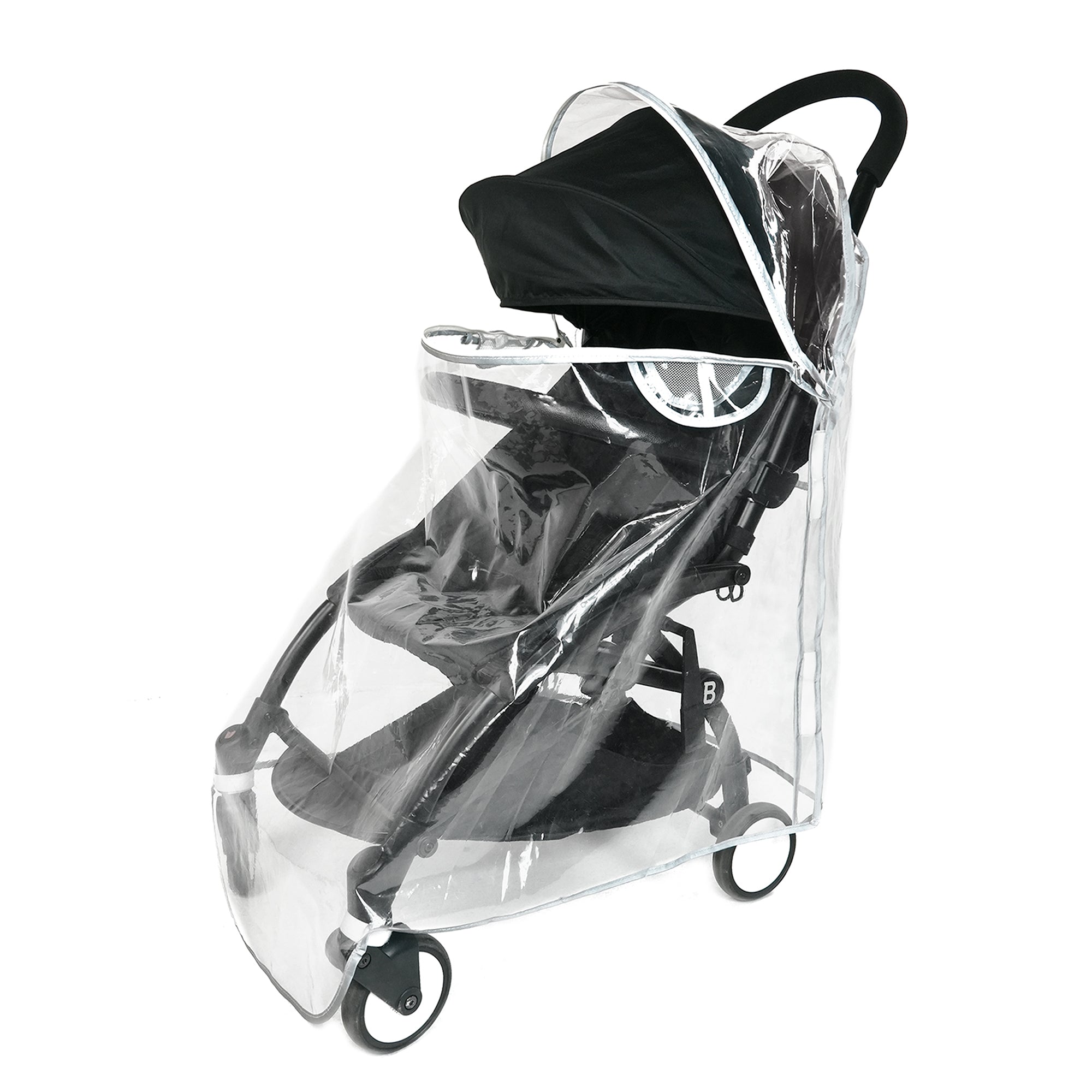 Thicking EVA RainCover for Compact Foldable Stroller,Only Fit BBZYOYO Perfectly,Weather Shield with Waterproof Zipper Opening,Reflective Safety Edging & Full Coverage Design,Ideal for Urban Travel.