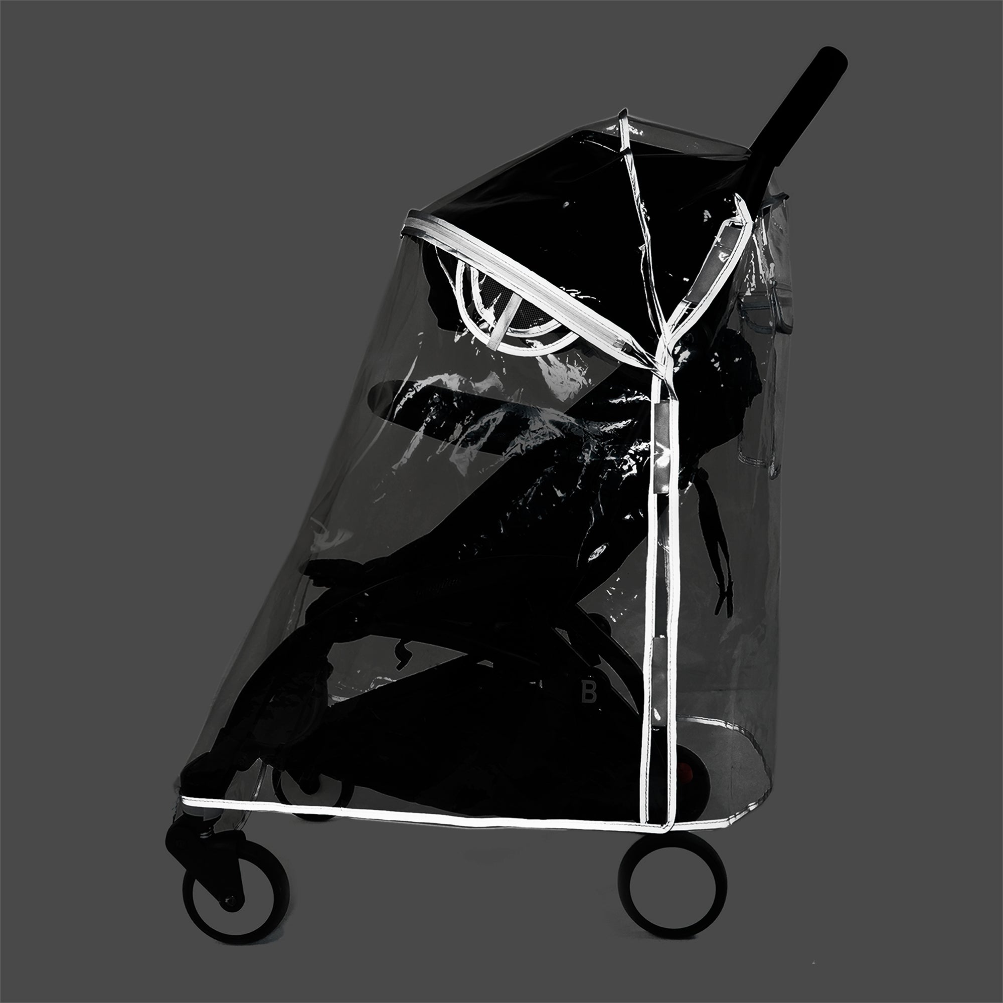 Thicking EVA RainCover for Compact Foldable Stroller,Only Fit BBZYOYO Perfectly,Weather Shield with Waterproof Zipper Opening,Reflective Safety Edging & Full Coverage Design,Ideal for Urban Travel.