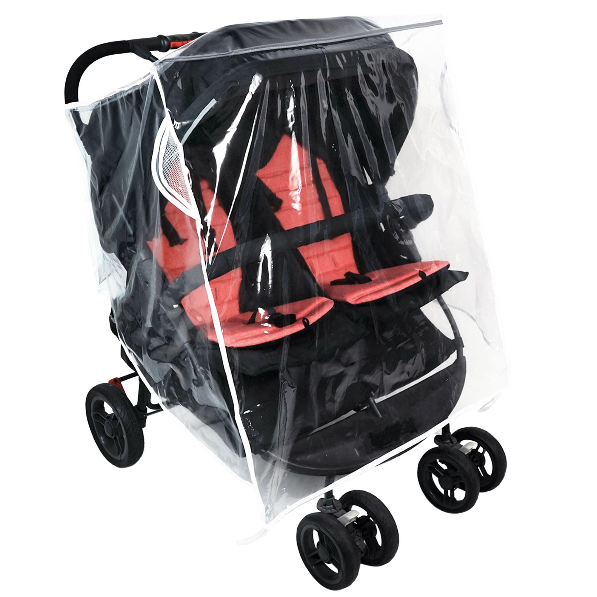 Double Stroller Rain Cover, Universal Waterproof Windproof Rain Shield for Side by Side Twin Baby Strollers, Outdoor Accessories for Jogger and Umbrella Strollers
