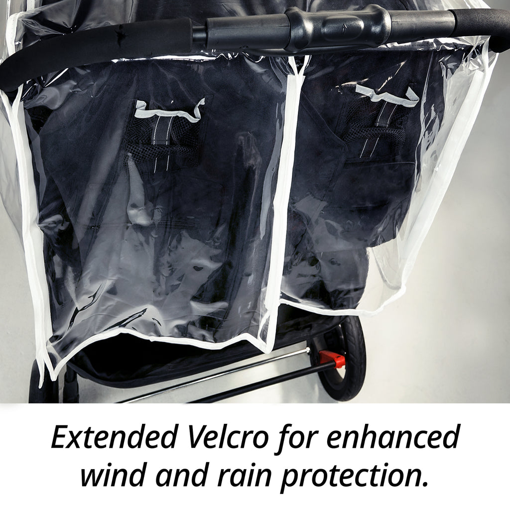Double Stroller Rain Cover, Universal Waterproof Windproof Rain Shield for Side by Side Twin Baby Strollers, Outdoor Accessories for Jogger and Umbrella Strollers