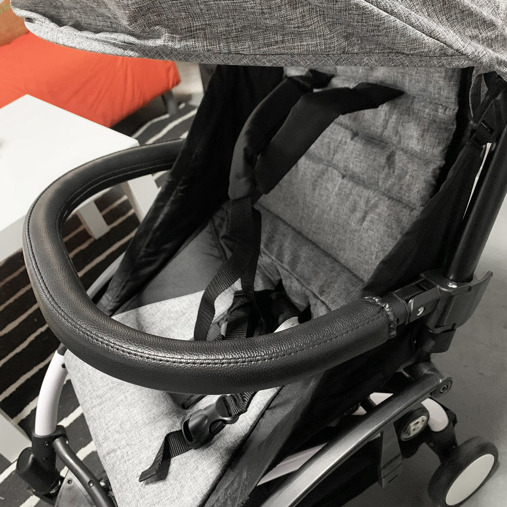 Baby Stroller Bumper Bar,Armrest, Handle, Crossbar Accessories for BBZ YoYo and Yoyo+,Black PU Leather