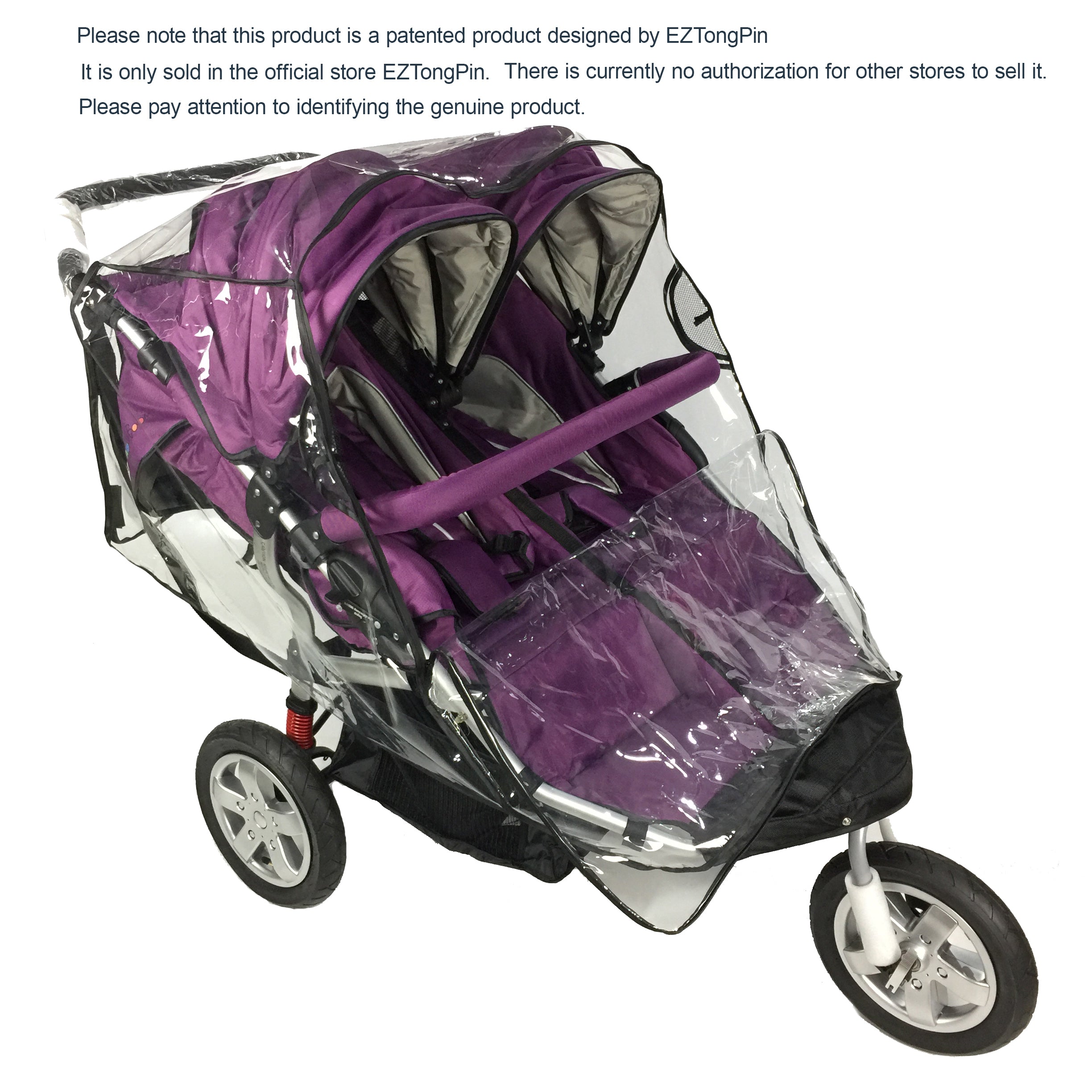 Rain Cover for Double Stroller,Universal Size Weather Shield for Side by Side Double Baby Stroller.
