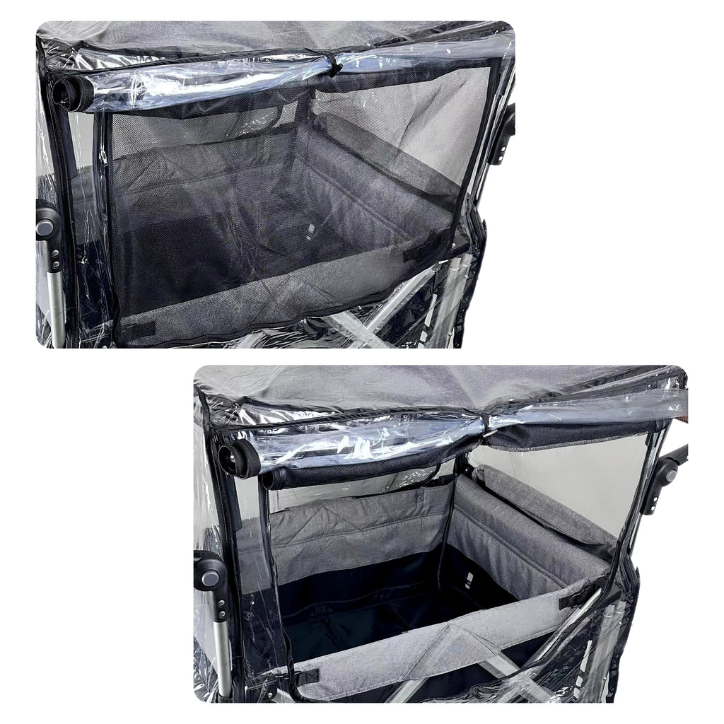 Big Size Rain Cover for Stroller, Mosquito Net for Trolley Cart, 2in1 Big Cover with Window for Picnic Camping Wagon Stroller Waterproof Windproof Accessories (Cart Not Included)